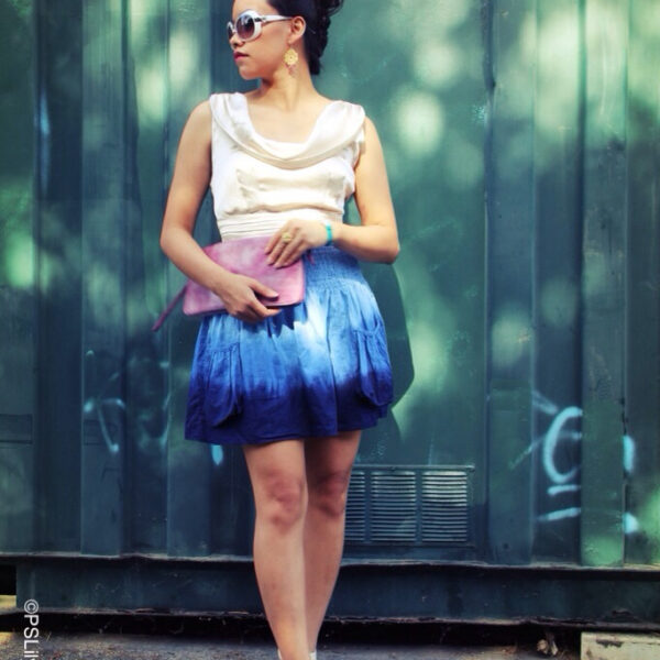 Instagram: @pslilyboutique, PSLily Boutique Fashion Blog, LA Fashion Blogger, Travel Blogger, Spring & Summer 2014 Outfit Ideas, Best Fashion Blogger, Blue Ombre Tie Dye Skirt, Top Fashion Blogger, Best Fashion Blogger, Banana Republic White Silk Top,