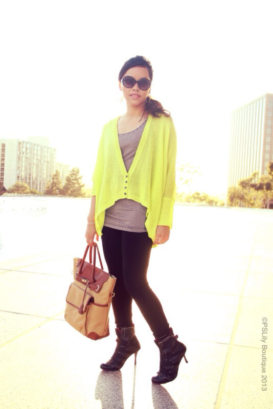 Living In Color | PSLily Boutique, Instagram: @pslilyboutique, Cardigan, Boots, Black Leggings