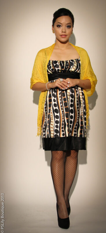 Black and Gold... - PSLILY BOUTIQUE | A Lifestyle & Fashion Blog by Lily, dress, shawl, heels, tights