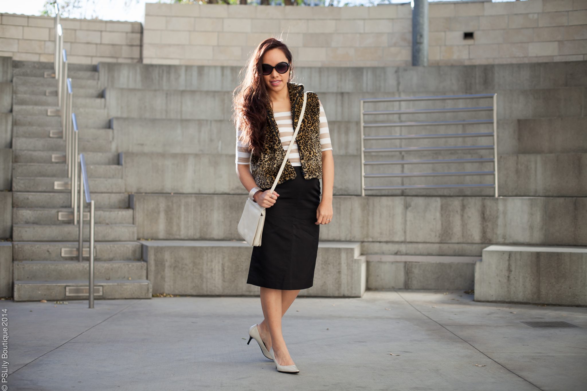 Wet Seal beige stripe shirt, Instagram: @pslilyboutique , Los Angeles Fashion Blogger