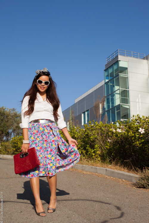 instagram-pslilyboutique, LA fashion blogger, midi skirt, floral, street fashion, best fashion blogger