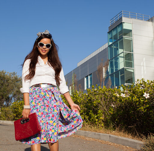 instagram-pslilyboutique, LA fashion blogger, midi skirt, floral, street fashion, best fashion blogger