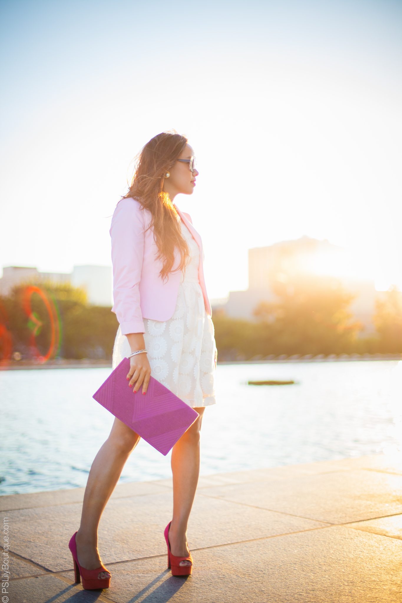 PSLily Boutique | Los Angeles fashion blogger, fashion blog, pink ann taylor blazer, 