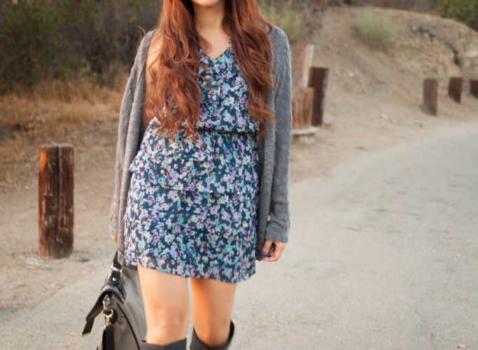 Instagram @pslilyboutique, LA fashion blogger, blog, floral dress, cardigan, boots