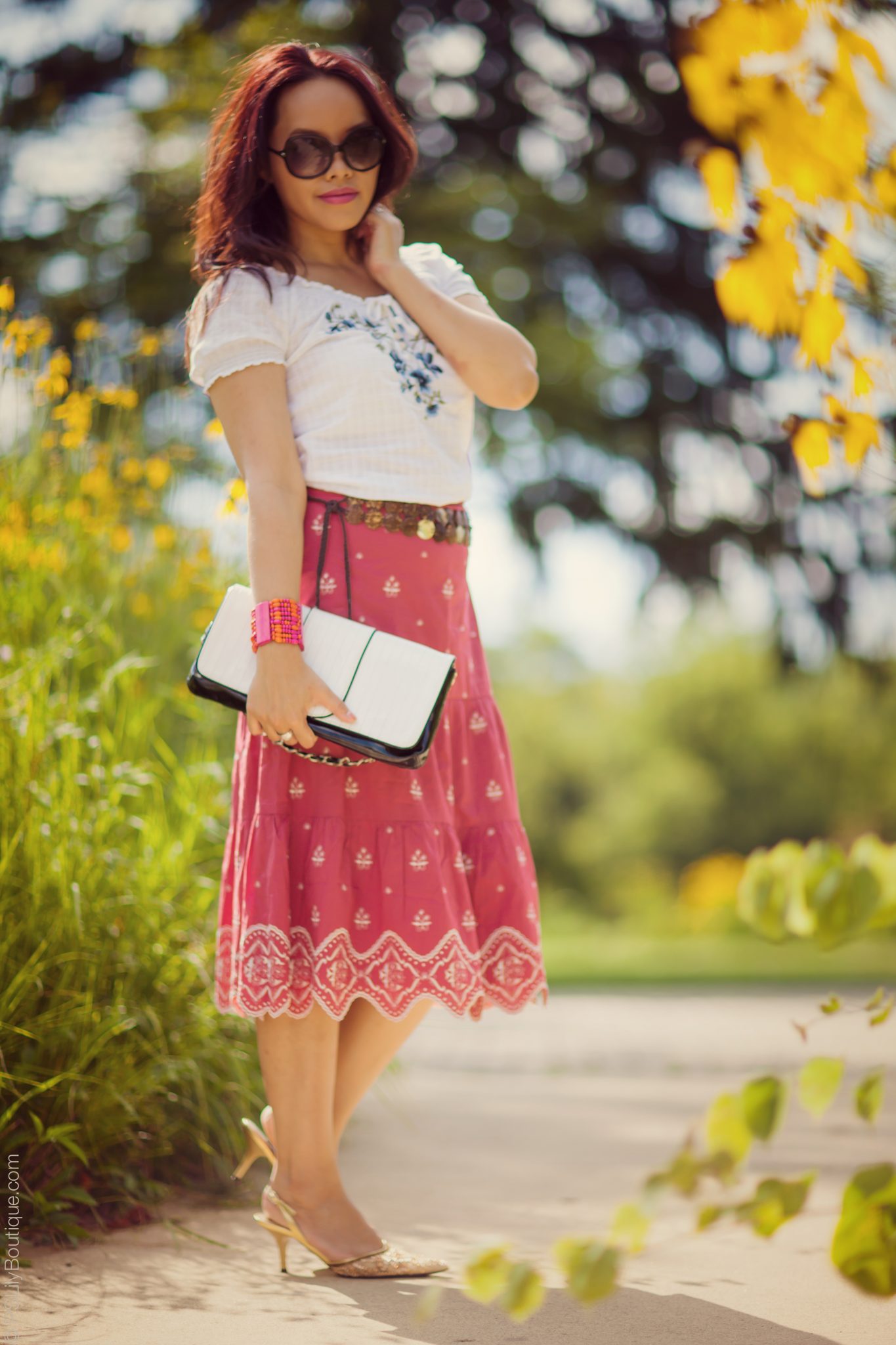 Summer Nights | ig-tweet-pslilyboutique-fashion-blog-red-anntaylor-embroidered-floral-midi-skirt