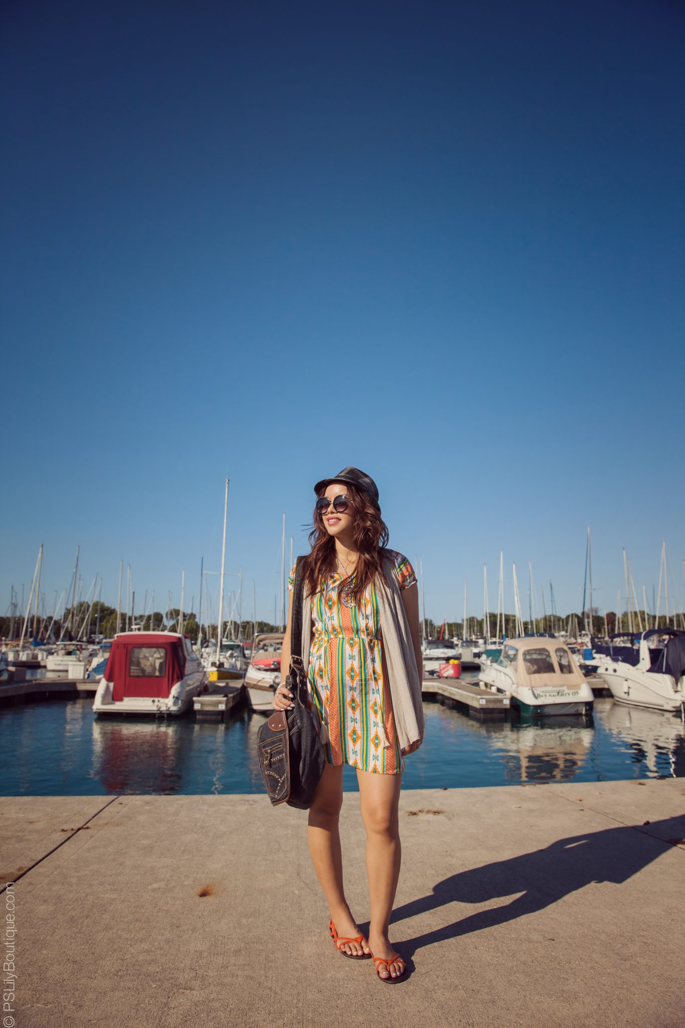 Heatwave | pslilyboutique-los-angeles-fashion-blog-boats-orange-target-strappy-sandals-chicago-boat-beach