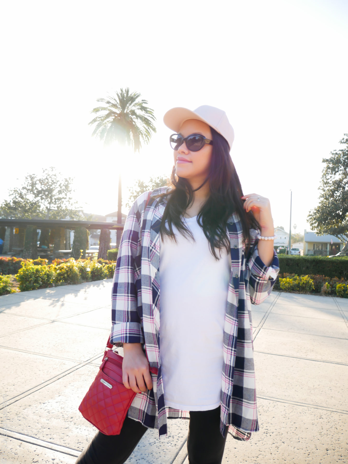 Gone Plaid... PSLily Boutique, Instagram: @pslilyboutique, Pinterest, Los Angeles fashion blogger, top fashion blog, best fashion blog, fashion & personal style blog, travel blog, LA fashion blogger, 2.6.18, short sides with medium length hair, ootd, winter 2018 outfit ideas, outfits, white urban outfitters v-neck tee, Nordstrom blue and white plaid shirt, street style, white v-neck tee, 