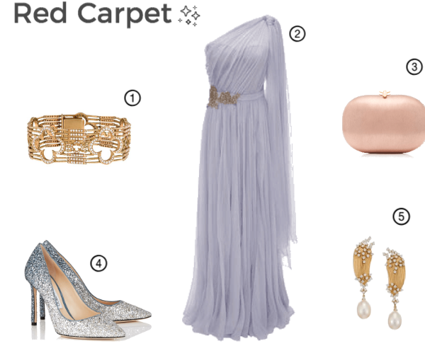 Red-carpet-2019-outfit-ideas, Instagram: @pslilyboutique, Pinterest, Los Angeles Fashion blogger, top fashion blog, fashion & personal style blog, travel blog, travel blogger, LA fashion blogger, shopping, Lilac Alexander Mcqueen One Shoulder Embroidered Evening Dress, Jimmy Choo ROMY 100 Navy and Silver Coarse Glitter Degrade Pointy Toe Pumps, bracelet, earrings, pink satin box clutch bag, 2-12-19
