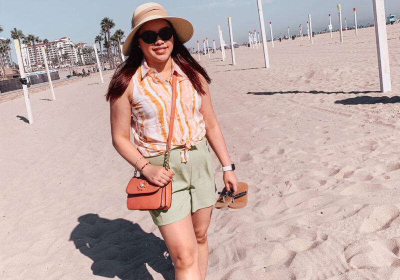 pslilyboutique-on-instagram-pinterest-if-summer-was-an-outfit-ann-taylor-pink-peach-sleeveless-shirt-green-shorts-summer-2020-outfit-ideas-IMG_1085