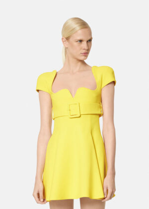 VERSACE Satin Mini Dress – Yellow
