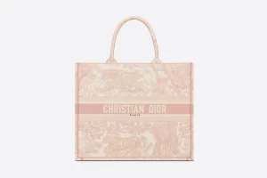 DIOR BOOK TOTE Pink Toile de Jouy Embroidery