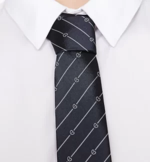 DIOR Men’s STRIPED ‘CD CŒUR’ TIE – Navy