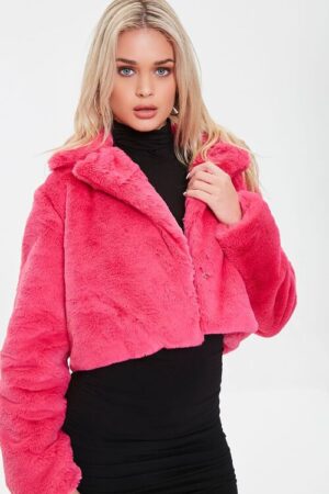 Forever 21 Cropped Faux Fur Coat