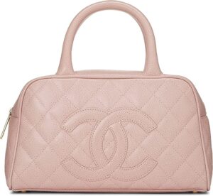 CHANEL Pre-Loved Pink Quilted Caviar Bowler Mini