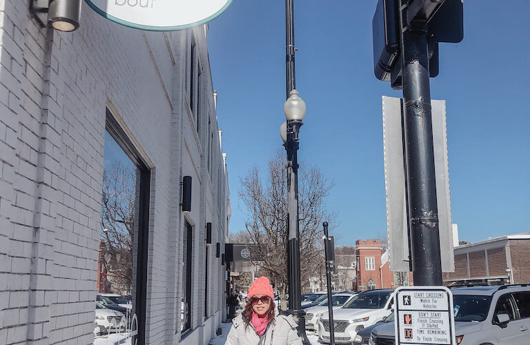 pslilyboutique-on-instagram-pinterest-chanel-sunglasses-sorel-brown-boots-noize-gray-winter-coat-coal-peach-beanie-hat-winter-2025-outfit-ideas-shop-now-pink-scarf-gray-lesportsac-polka-dot-bag-IMG_2583