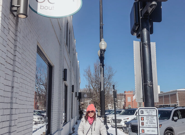 pslilyboutique-on-instagram-pinterest-chanel-sunglasses-sorel-brown-boots-noize-gray-winter-coat-coal-peach-beanie-hat-winter-2025-outfit-ideas-shop-now-pink-scarf-gray-lesportsac-polka-dot-bag-IMG_2583