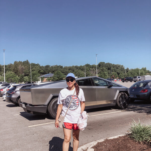 pslilyboutique-on-instagram-pinterest-runway-fashion-silver-tesla-cyber-truck-nike-black-legend-sneakers-summer-2025-outfit-ideas-adidas-blue-hat-tesla-silver-cyber-truck-IMG_3128